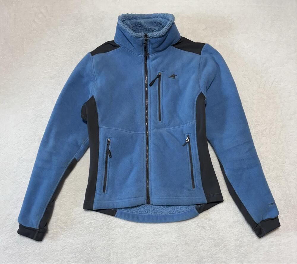 Vintage Eastern Mountain Sports Jacket Womens XS Blue Polartec Fleece Full Zip